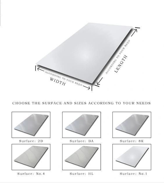 201 Grade 2b Finish 0.5mm 0.6mm Stainless Steel Plate/Sheet 201
