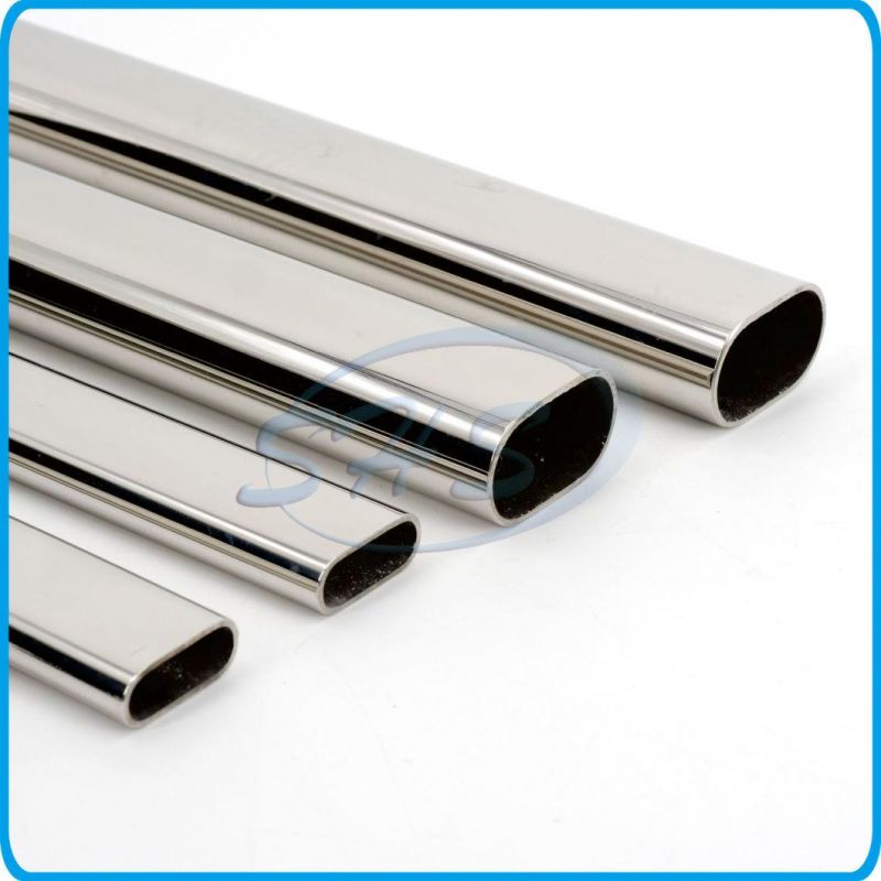 Stainless Steel Flat Sided Oval Pipes (Tubes) in Mirror Finish for Furniture