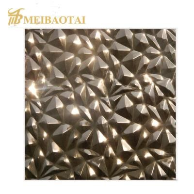 Modern Designs 1.2mm Four Feet Pattern Stamped Diomand Design PVD Golden Ss 304 201 Stainless Steel Plate for Casino Interior Decoration