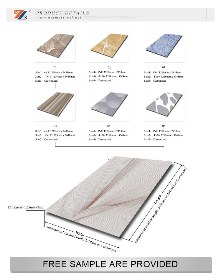 201 304 Laminated Decorative Stainless Steel Sheet for Hotel/Restaurant/Shopping Mall Project
