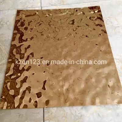 SUS304 Sapphire Blue Stamped Water Ripple Design Stainless Steel Decorative