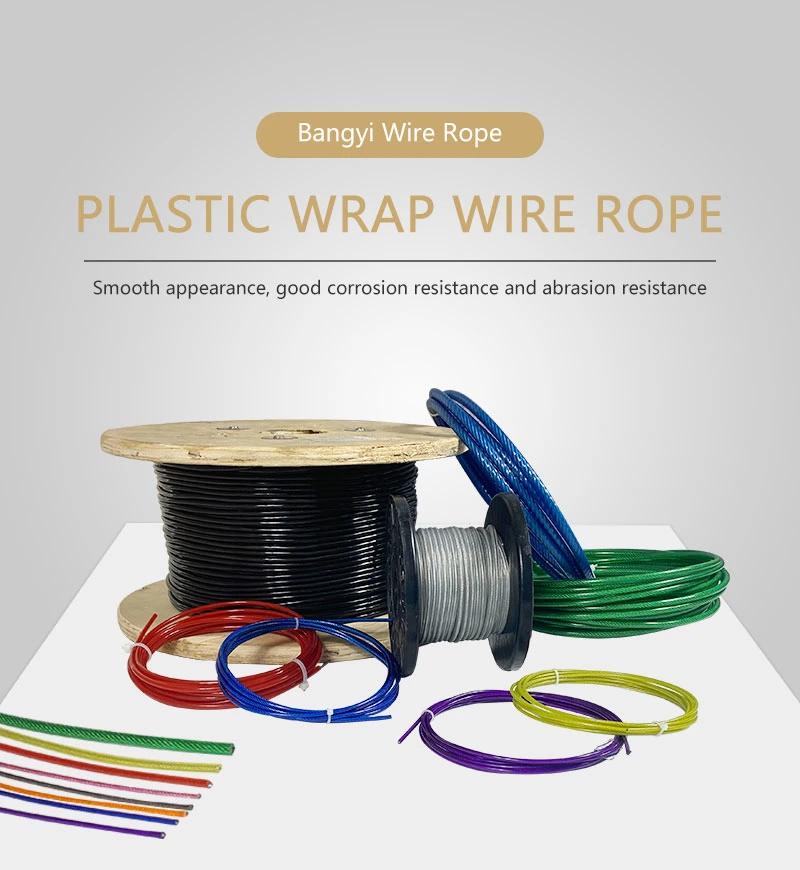 Black Color Plastic Coated Steel Wire Rope Clothesline Cable Fi
