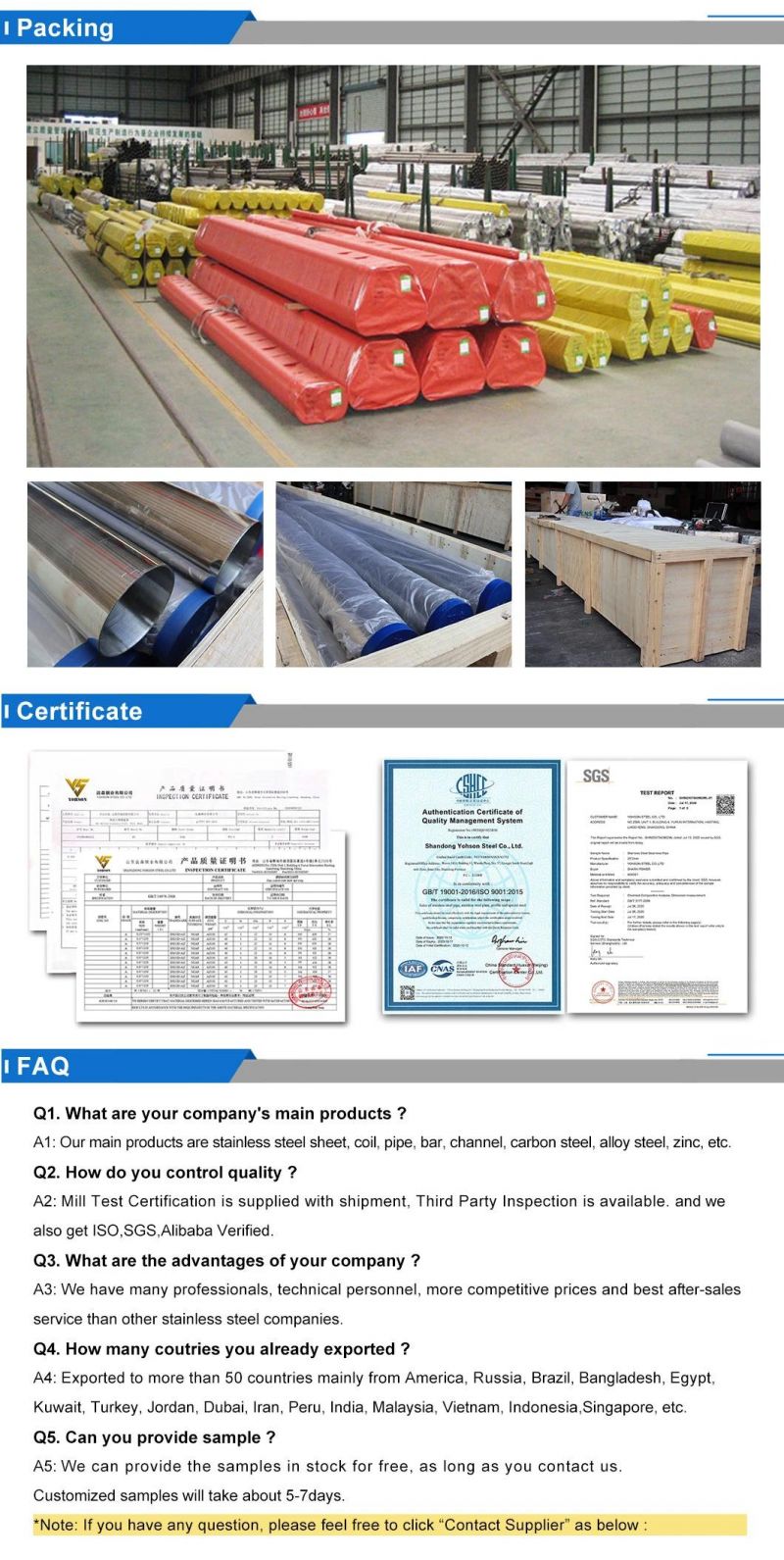 Manufacturer Food Grade 304 Stainless Steel Welded Square Tube Pipe