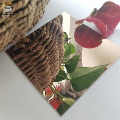 Ef032 Original Factory Sample Free Inner Decoration Rose Gold Mirror Stainless Steel Sheets for Wall Panels