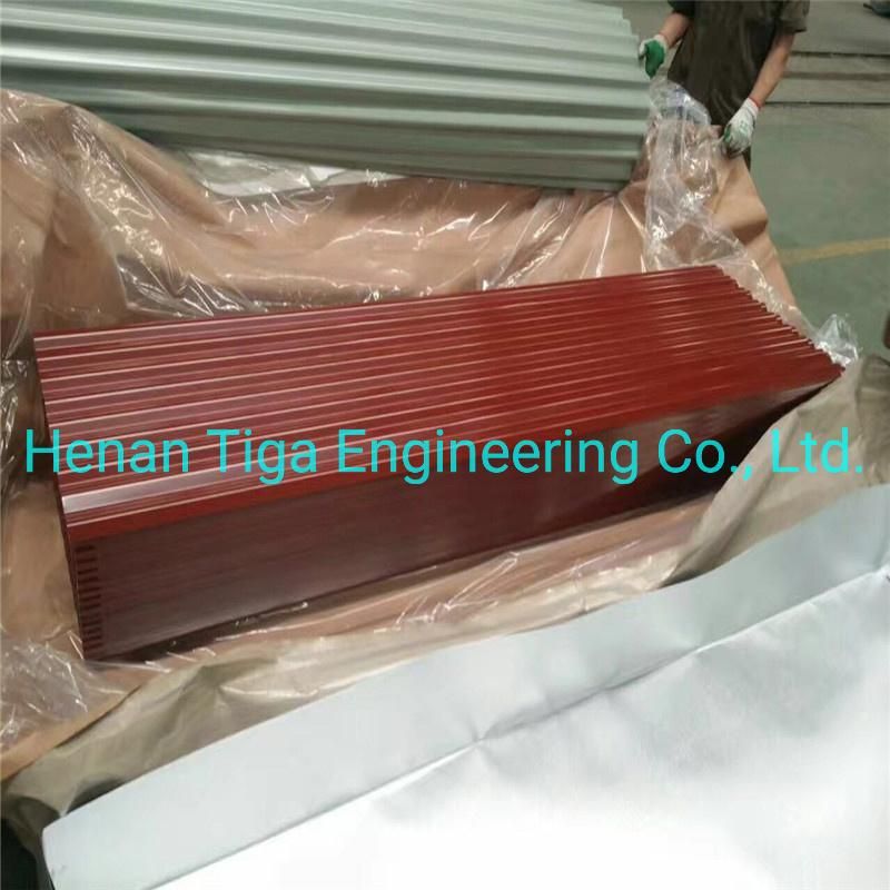 Building Material PPGI Color Roofing Tile Green Red Blue Prepainted Corrugated Steel Roof Sheet