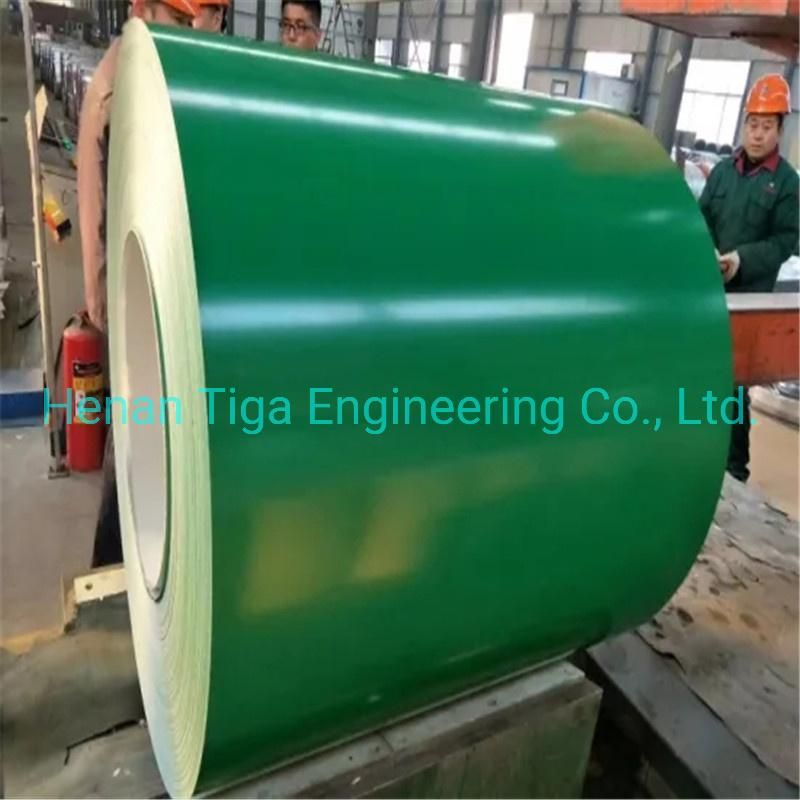 Ra9017 Chile Dx51d PE Coating PPGI PPGL PVC Film Az150g 0.4mm Prepainted Zincalum Steel Coil