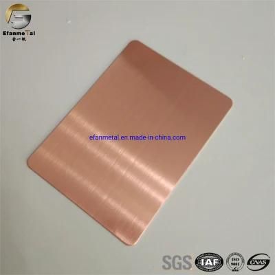 Ef142 Original Factory Hotel Decoration Clading Panels 1.0mm 201 Red Bronze Satin Brushed Shiny Stainless Steel Sheets