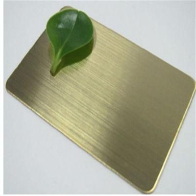 Gold Brushed Hairline High Quality Mill Edge Slit Edge AISI 304 Stainless Steel Sheet