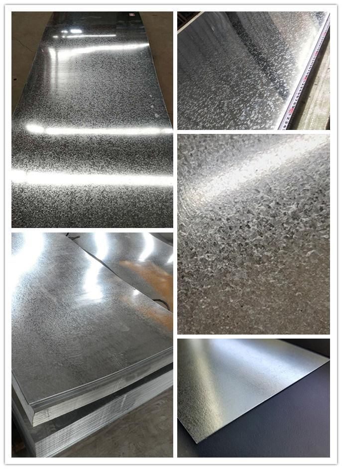 Factory Direct Supply G90 G60 G50 G40 Hot DIP Galvanized Steel Sheet 12 14 16 18 24 26 Gauge Metal Sheet Gi Sheet Dx51d Z275 Galvanized Steel Sheet 4X8FT Size