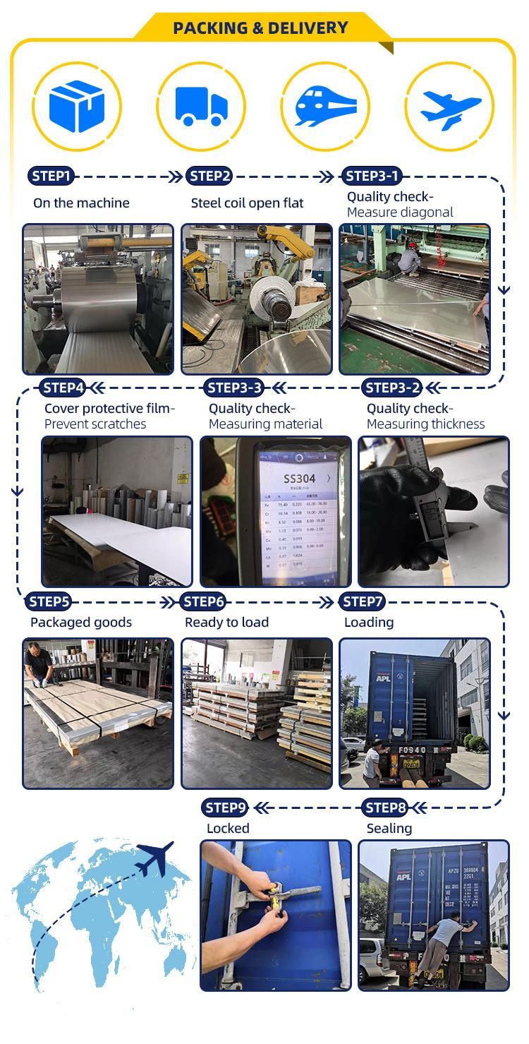 ASTM Food Grade Cold Rolled 2b Ba No1 No4 Hl 8K Surface 304 Stainless Steel Plate Direct Supply From Chinese Factory