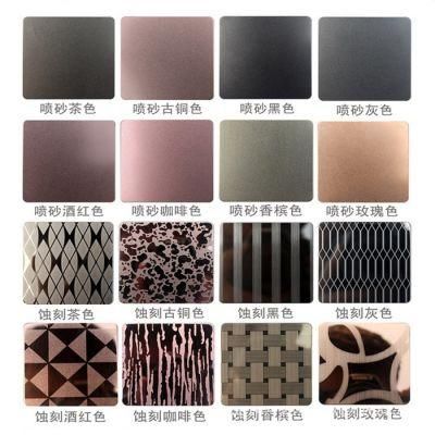 Etching Finish Color Decorative Stainless Steel Plate 316L Grade Price Per Ton