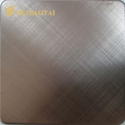 High Quality Brush Hairline No. 4 PVD Color Bronze Coating 1219X2438mm Decorative Hotel Wall Plate Grade 304 316 316L Stainless Steel Sheet