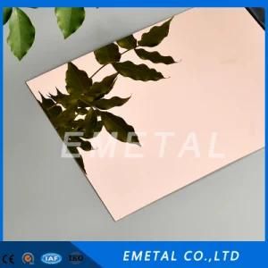Inox 201 304 8K Rose Gold Super Mirror Polish Finish Color Stainless Steel Sheet for Bar Decoration