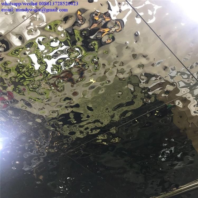 High Quality Water Ripple Stainless Steel Sheet with Golden Hammered Finish