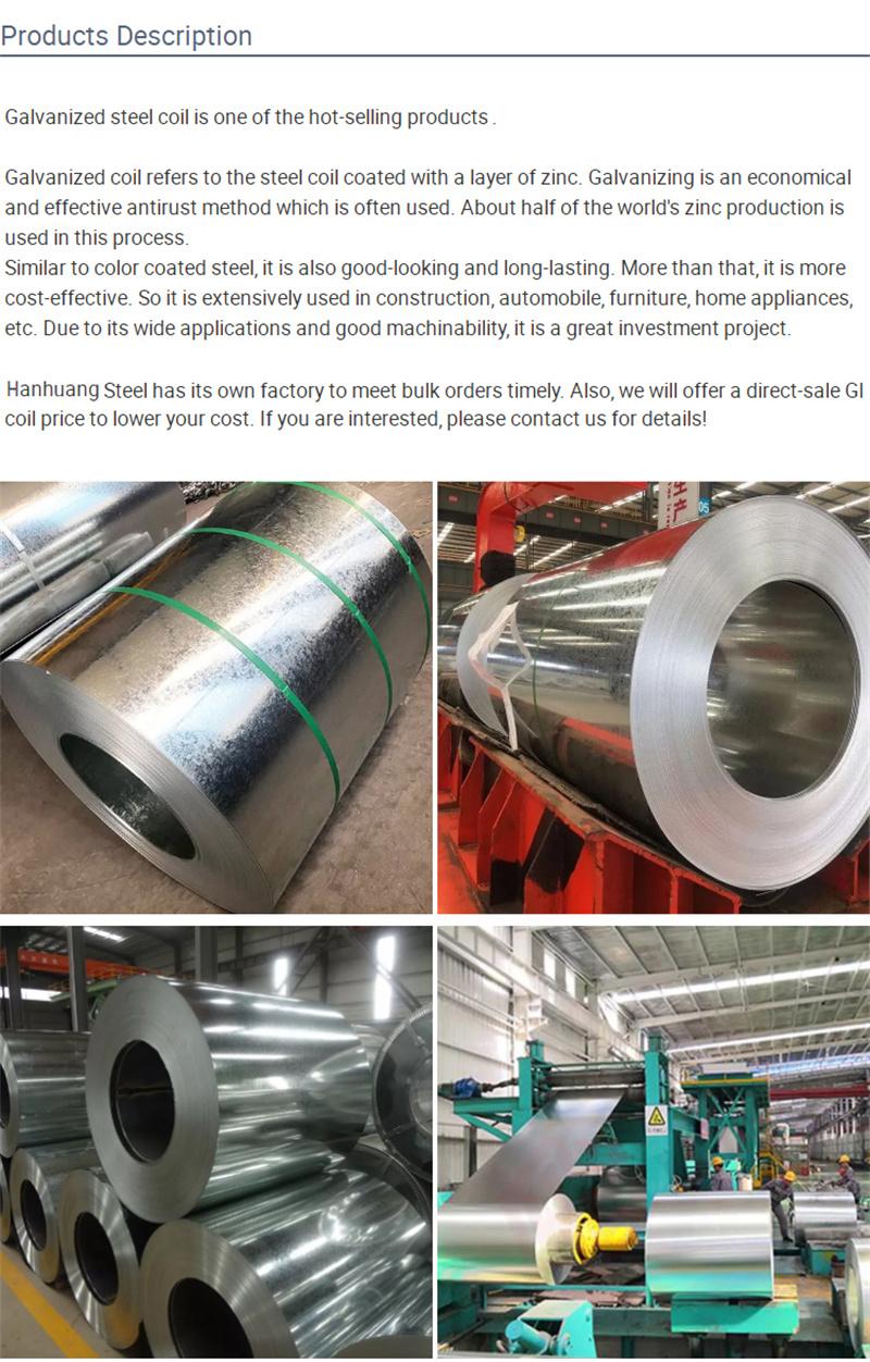 Hot Rolled Steel Sheet in Coil Prime Dx51d Z100 Galvanized Steel Coil Iron Sheet Coil