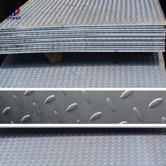 Gray Diamond Pattern Slip Resistance Q235 Mild Checker Steel Plate