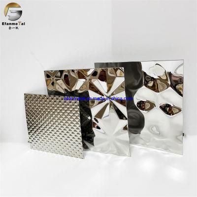 Ef322 China Original Factory Hotel Ceiling Panels JIS Atsm 304 316 Sapphire Blue Stamped Stainless Steel Decorative Sheets