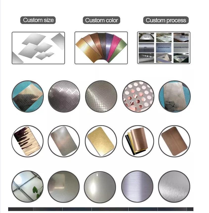 Cold Rolled 201 304 316L 410 430 2b Ba Satin No. 4 Hl 6K 8K Supper Mirror Finished Stainless Steel Sheet for Decorative Building Materials