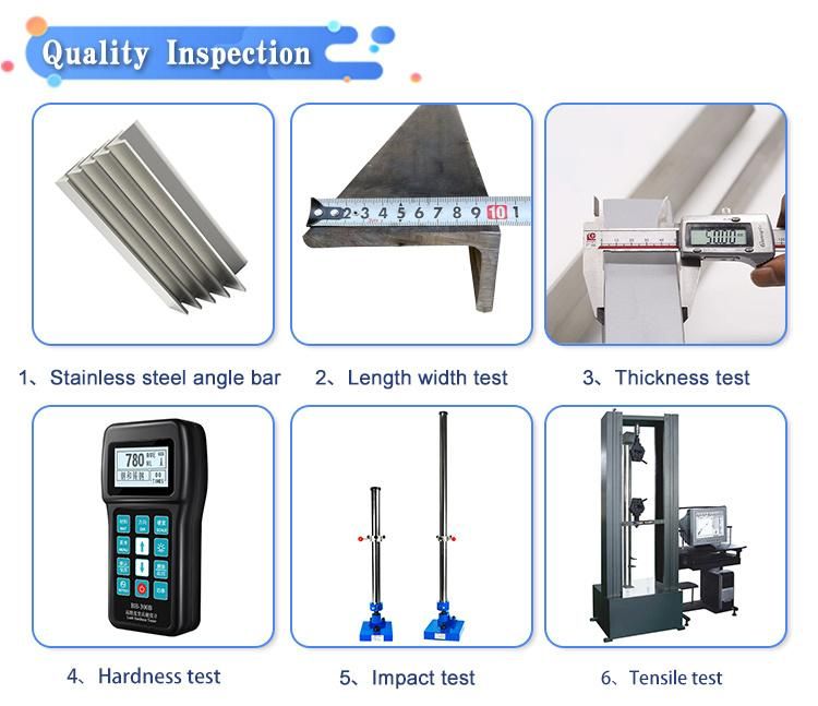 AISI 201 304 304L 316 316L 2205 310 310S Stainless Steel Angle Bar Angles