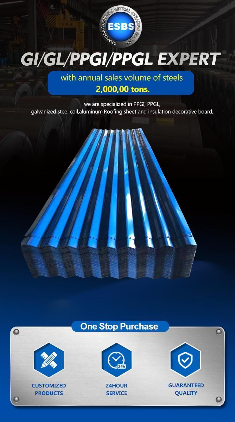 24/26/30/35 Gauge Z40 African Ibr V Shape T Shape Trapezoidal Zig Zag PPGI Roofing Profile Sheet Tile Pre-Painted Metal Galvanized Roof Sheet
