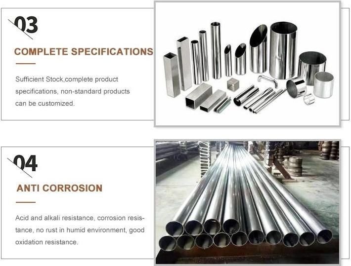 ASTM 316L 304 1.4301 316 310S 321 2205 2507 Bright Seamless Stainless Steel Pipe Tube for Construction