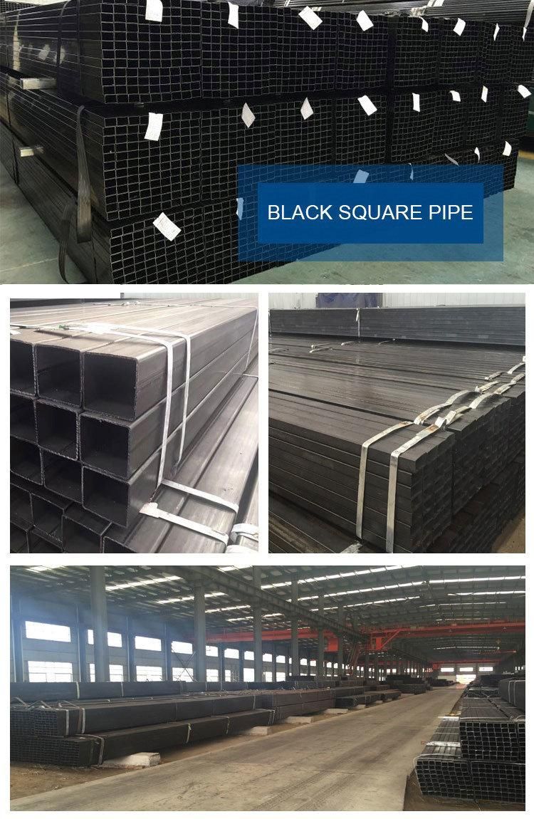 10*10 to 100*100 Iron Furniture Square Rectangular Hollow Black Steel Metal Tube/Pipe