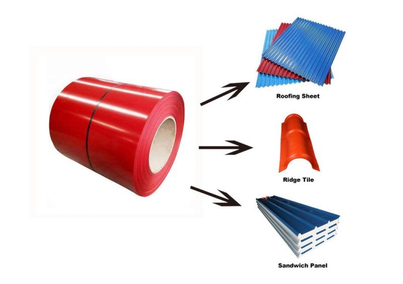 Red/Blue/Green/Black/White Color Coated Steel Coil PPGI Coil PPGL Coil Metal Sheet for Roofing Sheet