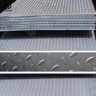 Gray Diamond Pattern Slip Resistance Floor Tread Q235 Mild Checker Steel Plate