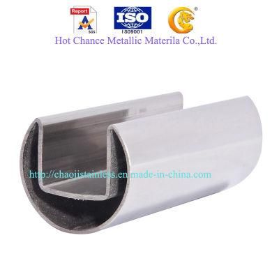 SUS 304, 316 Stainless Steel Slot Pipe for Glass Handrail