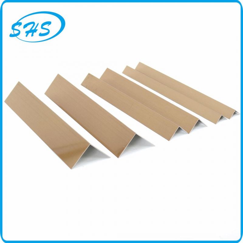 Stainless Steel V-Shape Angle Trims with Ti-Golden Color 800 G Mirror Finish as Accessories for Tile Corners and Wall Corners