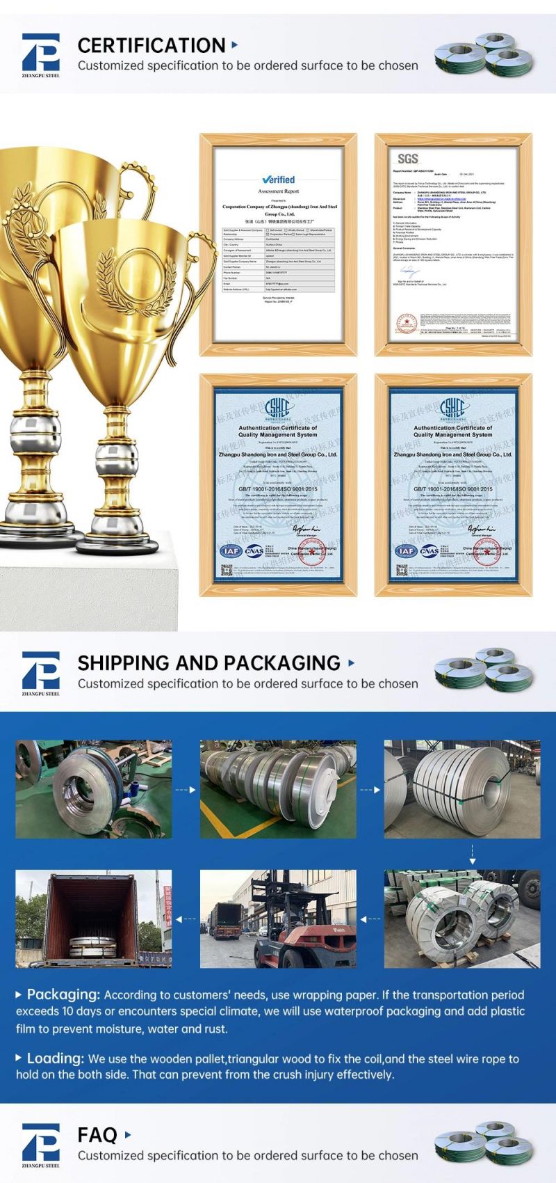 201/304/430 No. 4 Stainless Steel Coil Wholesale Price ISO Certificated Manufacturer