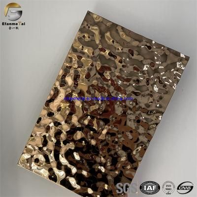 Ef191 Original Factory Hotel Inner Decoration Ceiling 304 Gold Mirror Middle Water Ripple Stainless Steel Sheets