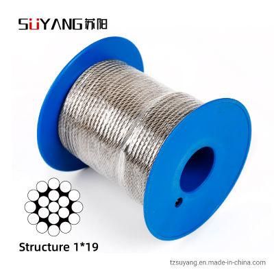 1*19 3.2mm AISI316 Stainless Steel Wire Rope