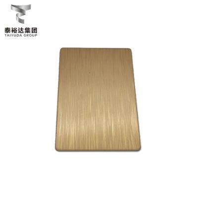 High Quality 1.0mm Brown Titanium Satin Finished 1219X3048mm Austenitic Stainless Steel Plate
