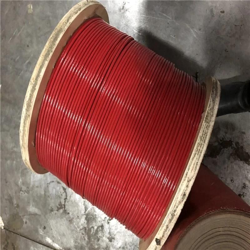 6*19 Red Colour PVC Coated PVC Steel Wire Rope