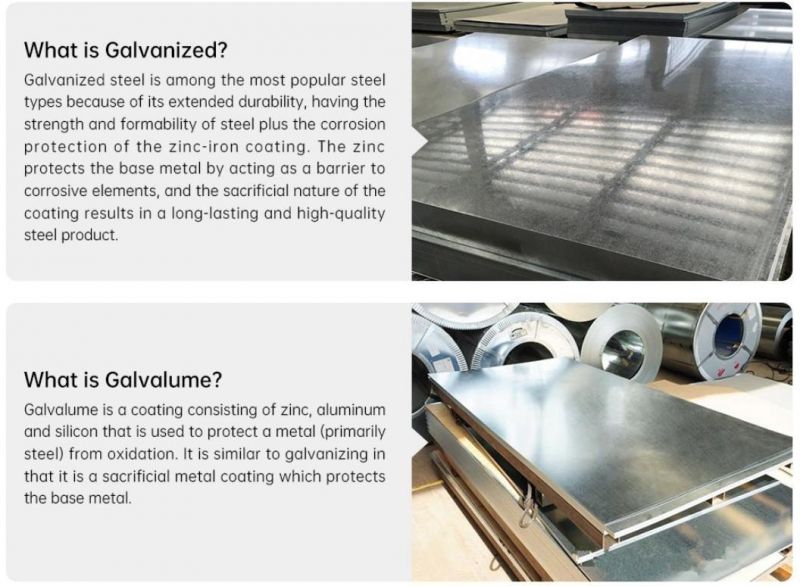 Dx51d, Dx52D, Dx53D, DC51D Zinc Coated Corrugated Aluminum Roofing Galvanized Steel Sheet/Plate