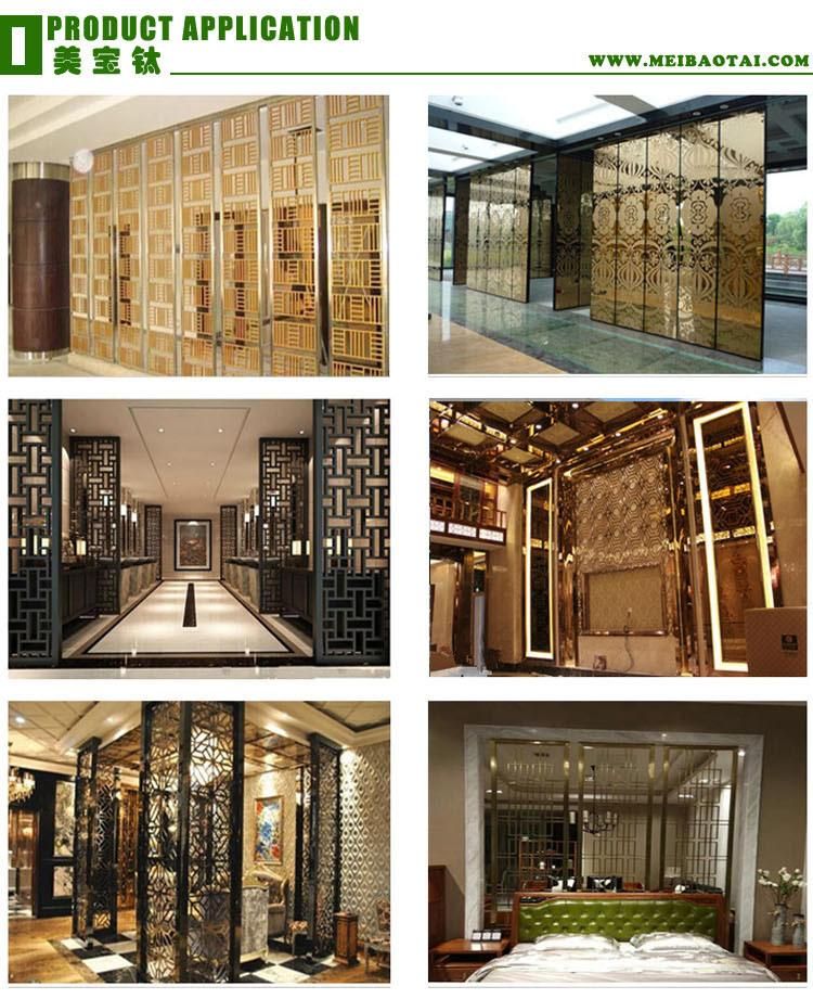 3D Decorative Partition 304 Stainless Steel Partition Customerized Pattern Luxurious Gold Room Divider