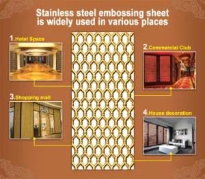 201 304 Embossing Color Stainless Steel Plate Decorative Hollow Sheet 501