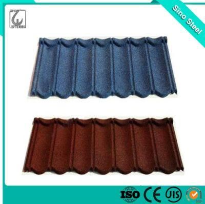 0.4*1340*420mm Colored Stone Coated Steel Roof Tile for Construction