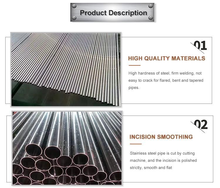 8K Mirror 201 304 Decorative Stainless Seamless Steel Pipe