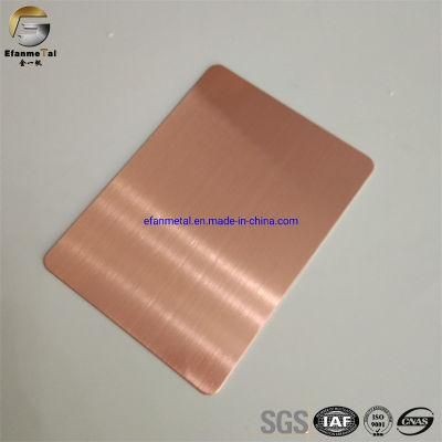 Ef144 Original Factory Hotel Door Clading Panels 1.0mm 201 Red Bronze Satin Brushed Shiny Stainless Steel Sheets