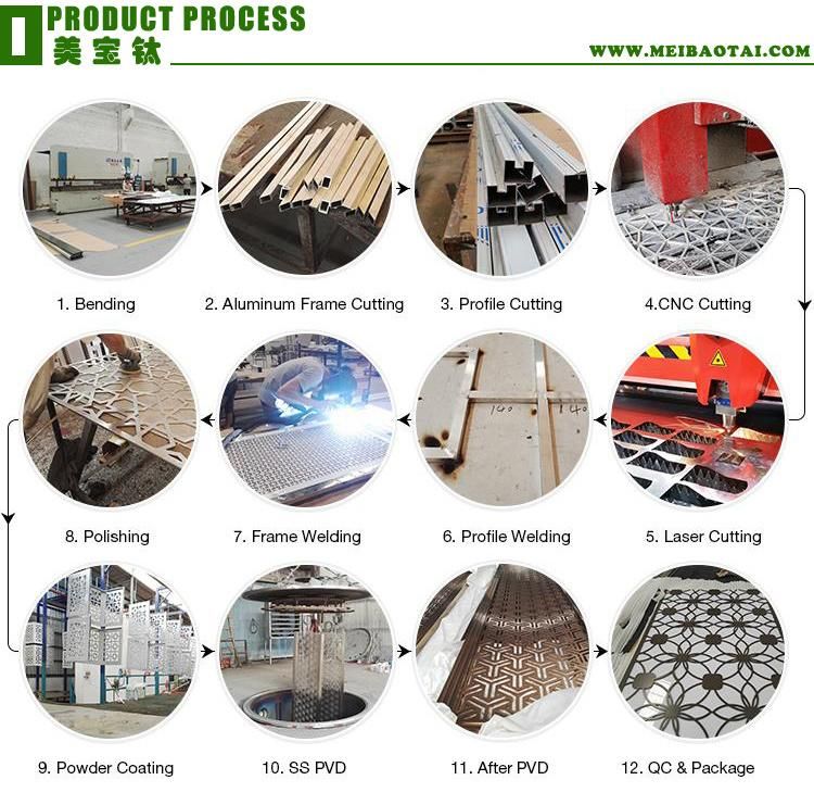 304 U Slot Customized Pattern Design Stainless Steel Metal U Tile Trim for Building Material