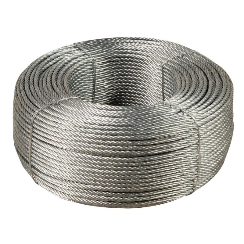 8*19W+FC& 8*19W+Iwrc Galvanized Steel Wire Rope for Towboat