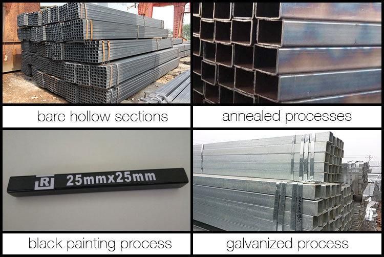 60X40X1.6mm Low Carbon Steel Black Painting Rectangular Tube in Stock