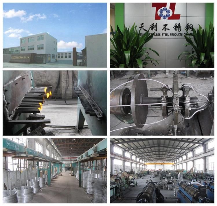 SS304 or SS316 Stainless Steel Wire Rope for Construction Industrial