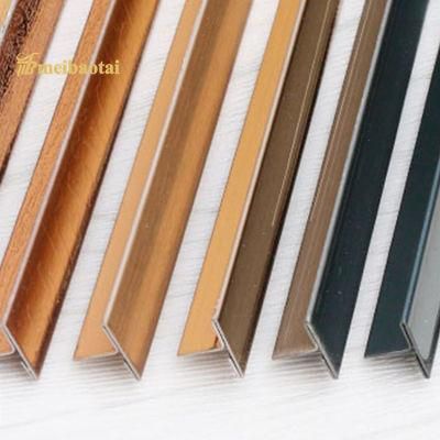 High Quality Decorative T Profiles PVD Rose Golden 2048mm Stainless Steel Metal T Tile Trim
