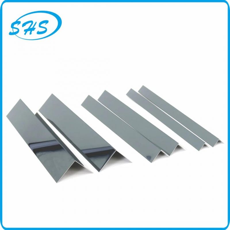 Stainless Steel Angles with Ti-Black Color 800 G Mirror Finish as Protector for Wall Corner