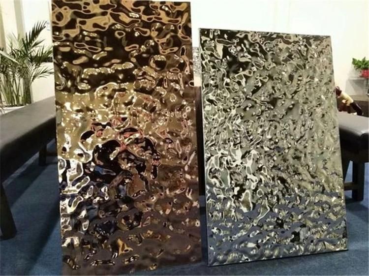 High Quality Water Ripple Stainless Steel Sheet with Golden Hammered Finish
