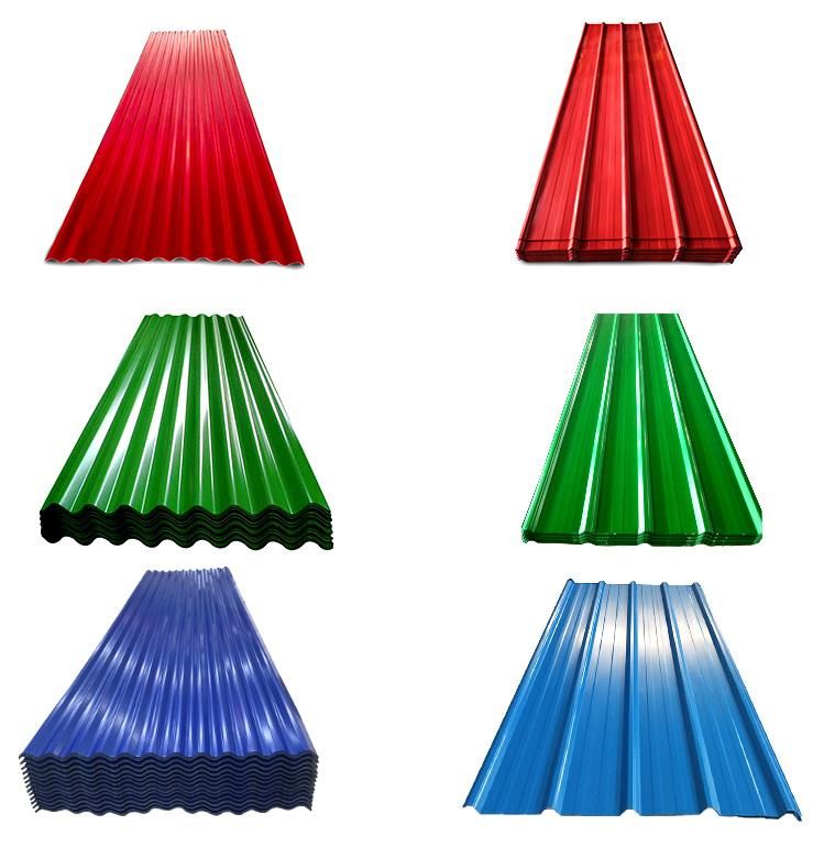 Building Material Color Coated Corrugated Roof Tiles PPGI Galvanized Steel Corrugated Sheet