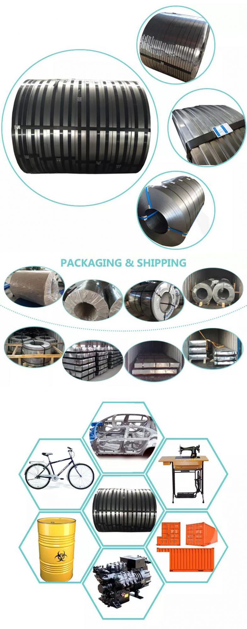 Dx51d Z100 Regular Spangle Hot DIP Galvanized Packing Steel Strip